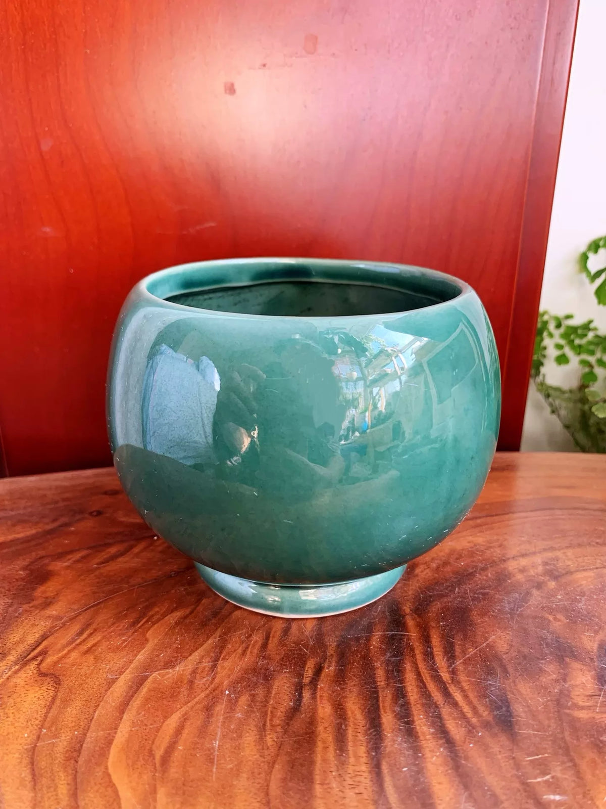 Green-Glazed Ceramic Pedestal Bowl 1