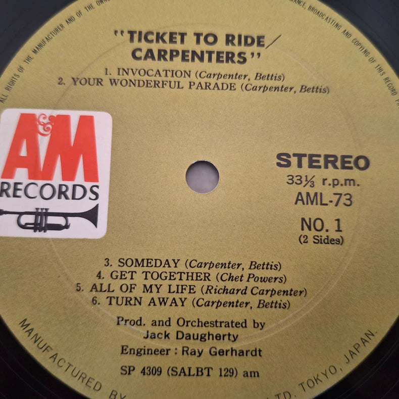 Carpenters – Ticket to Ride (Japan LP)