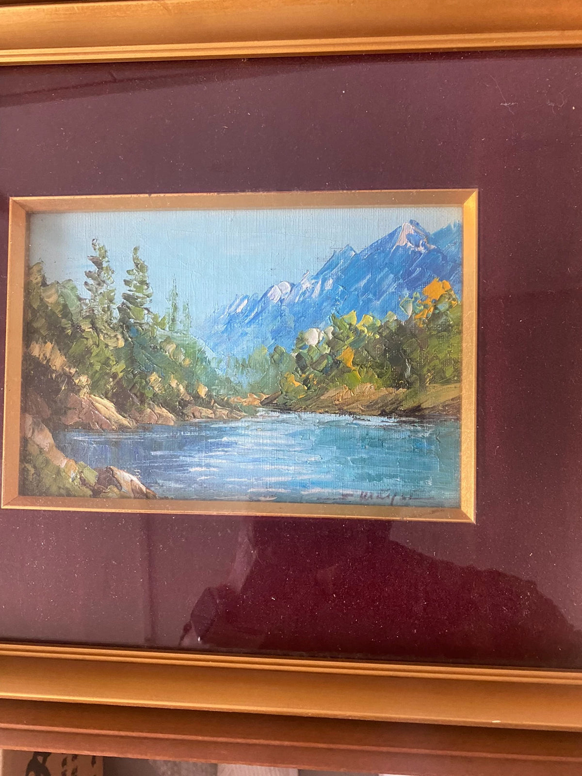 Mountain River Landscape – Framed Painting