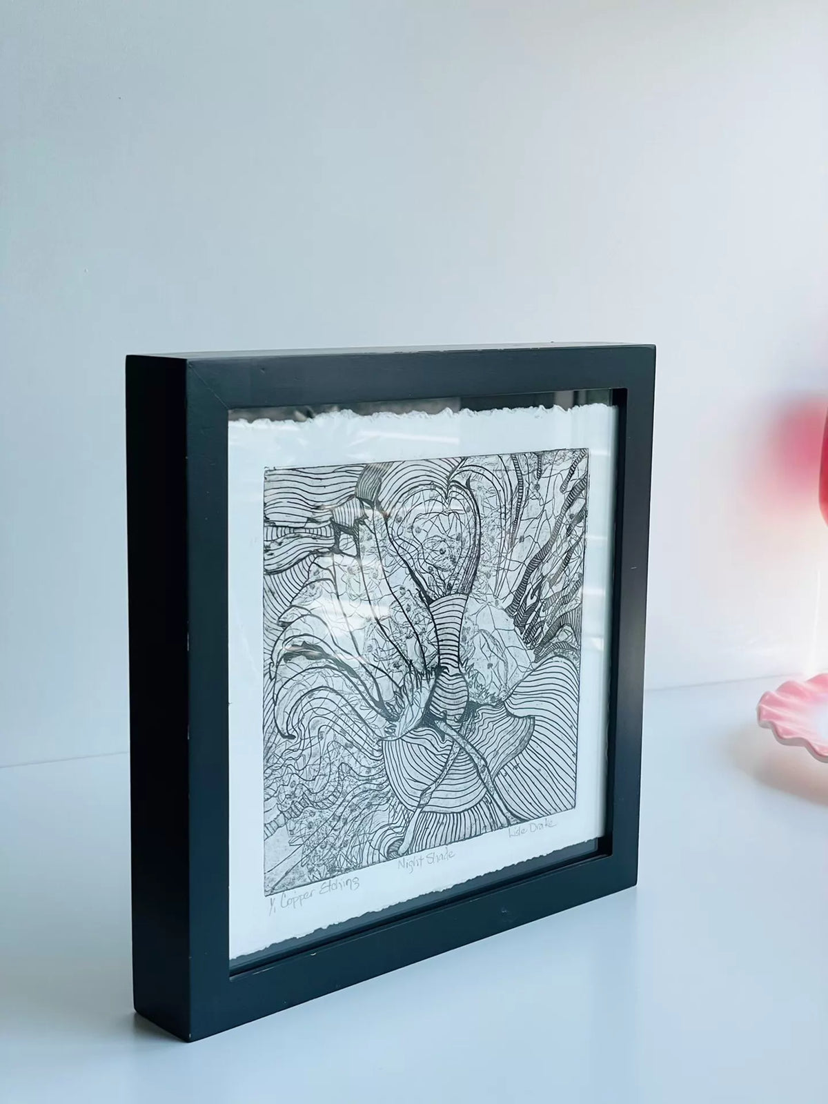 Lisle Drake – Night Shade – Framed Etching – actual item photograph 1