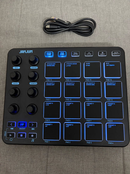 JAMJUM JP-1 – Black MIDI Pad Controller, Open Box