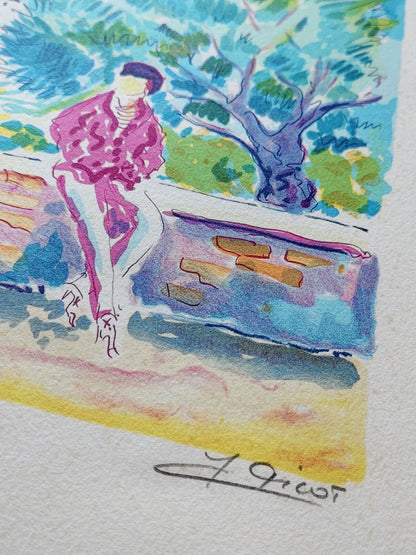 Jean-Claude Picot – Signed Limited French Riviera Lithograph, 76 × 56 cm — original seller image 2