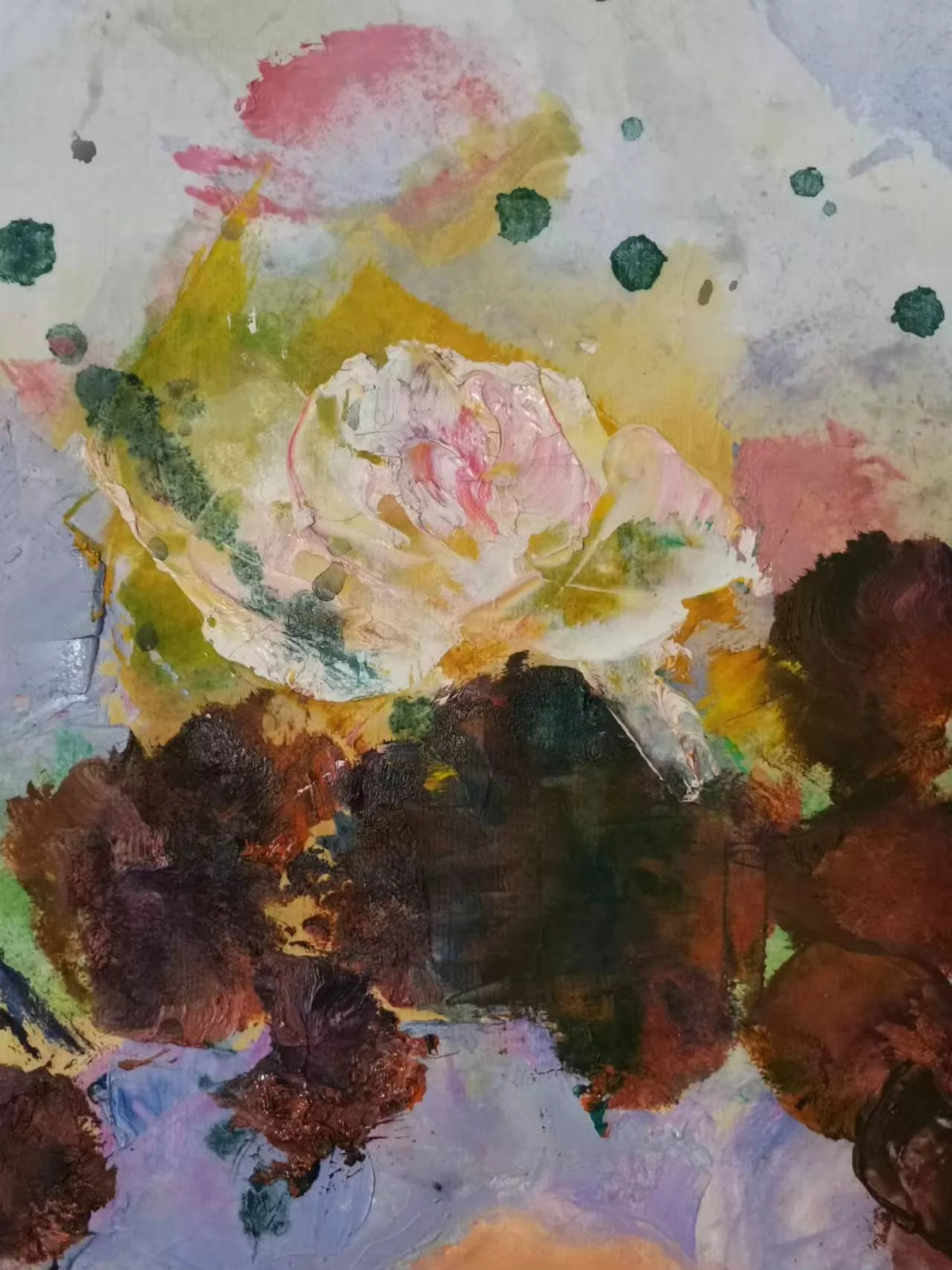 Floral Still Life – Oil on Paper, Unframed