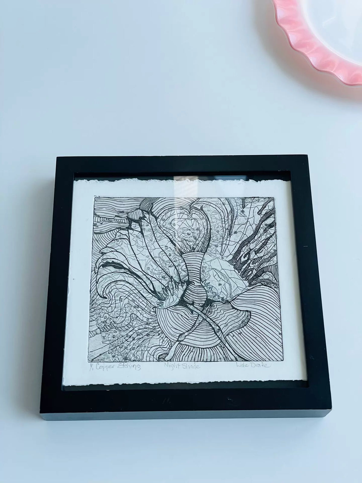 Lisle Drake – Night Shade – Framed Etching – actual item photograph 3