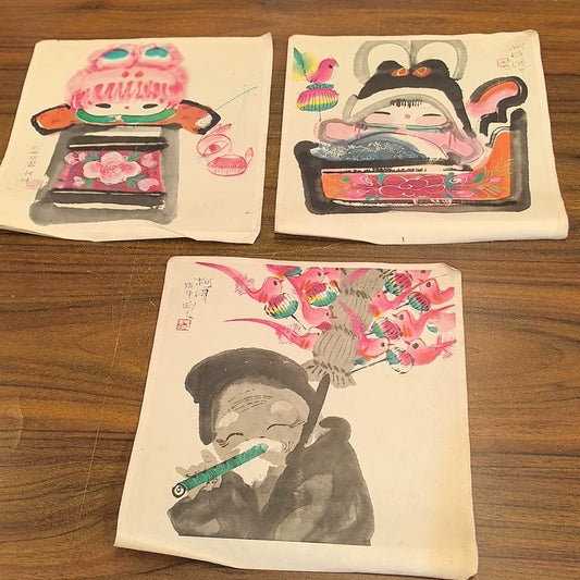 Ke Ming – Vintage Art Prints, Set of 3 — main view