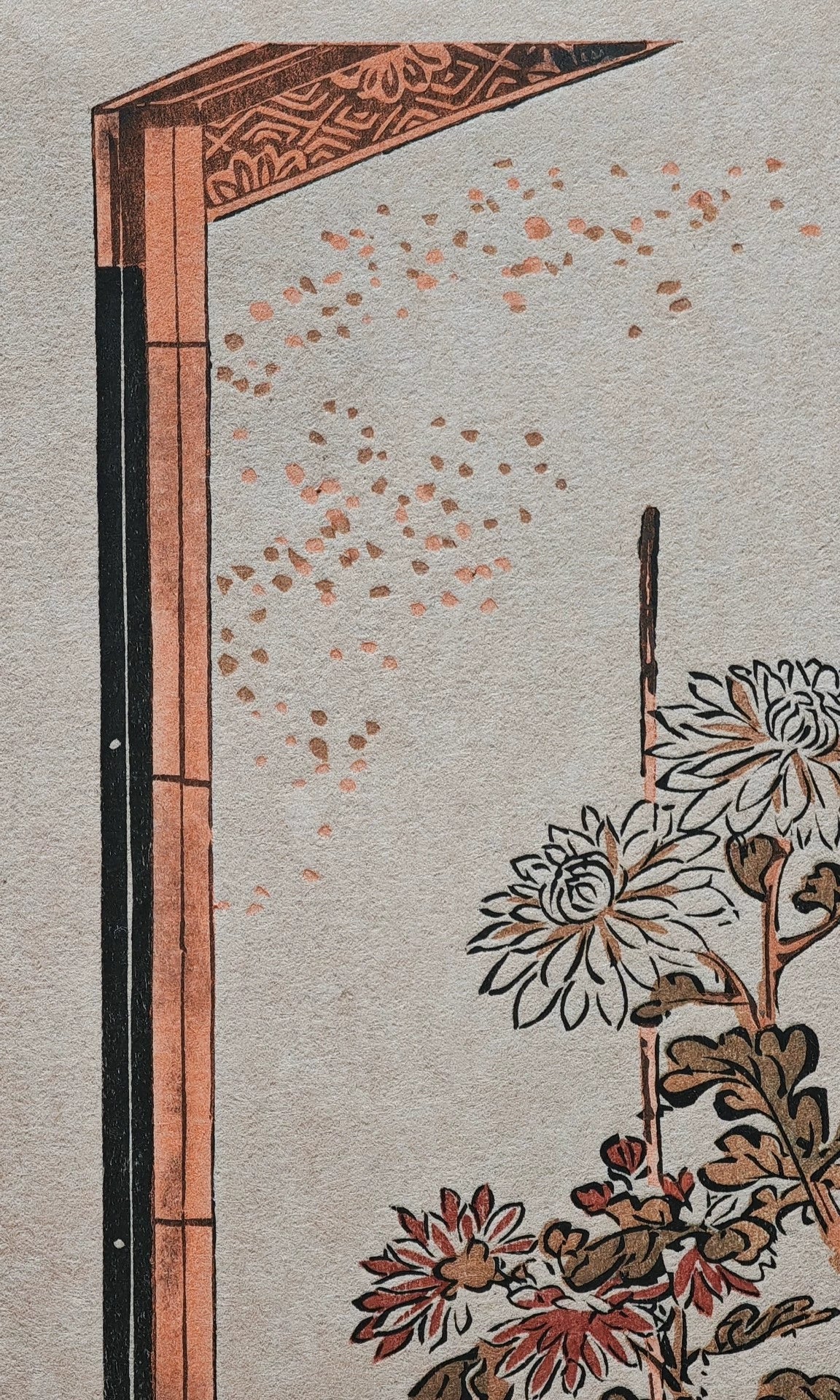 Torii Kiyonaga – Ichikawa Monnosuke and Girls – 1948 Woodblock Reproduction – detail 6