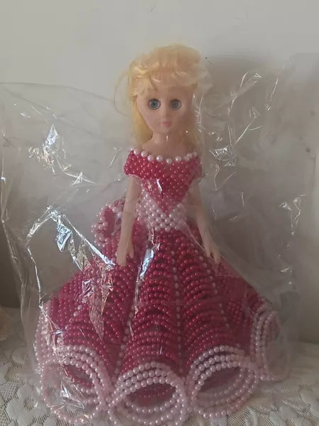 Hand-Beaded Doll — Small Textile Figure