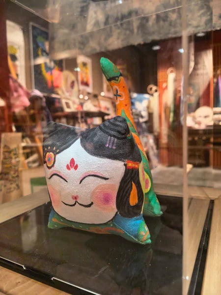 Hand-Painted Cloth Tiger Cat — One-Off Soft Sculpture