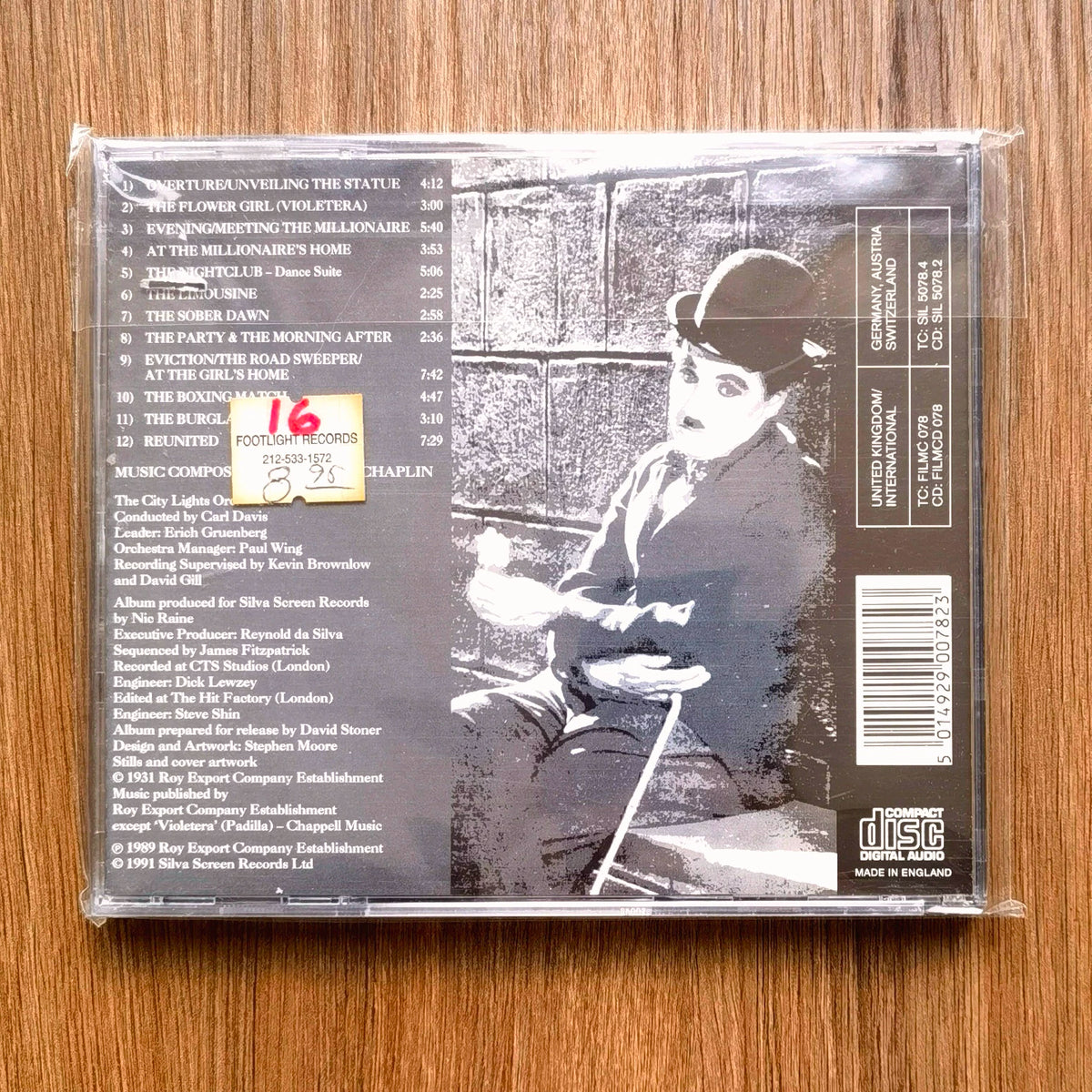 Charlie Chaplin / Carl Davis – City Lights – UK Soundtrack CD