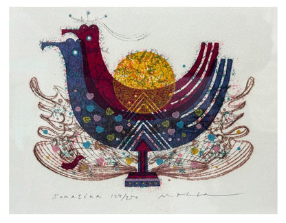 M. Ohba – Sonatina – Signed and Numbered Framed Bird Print – detail 3