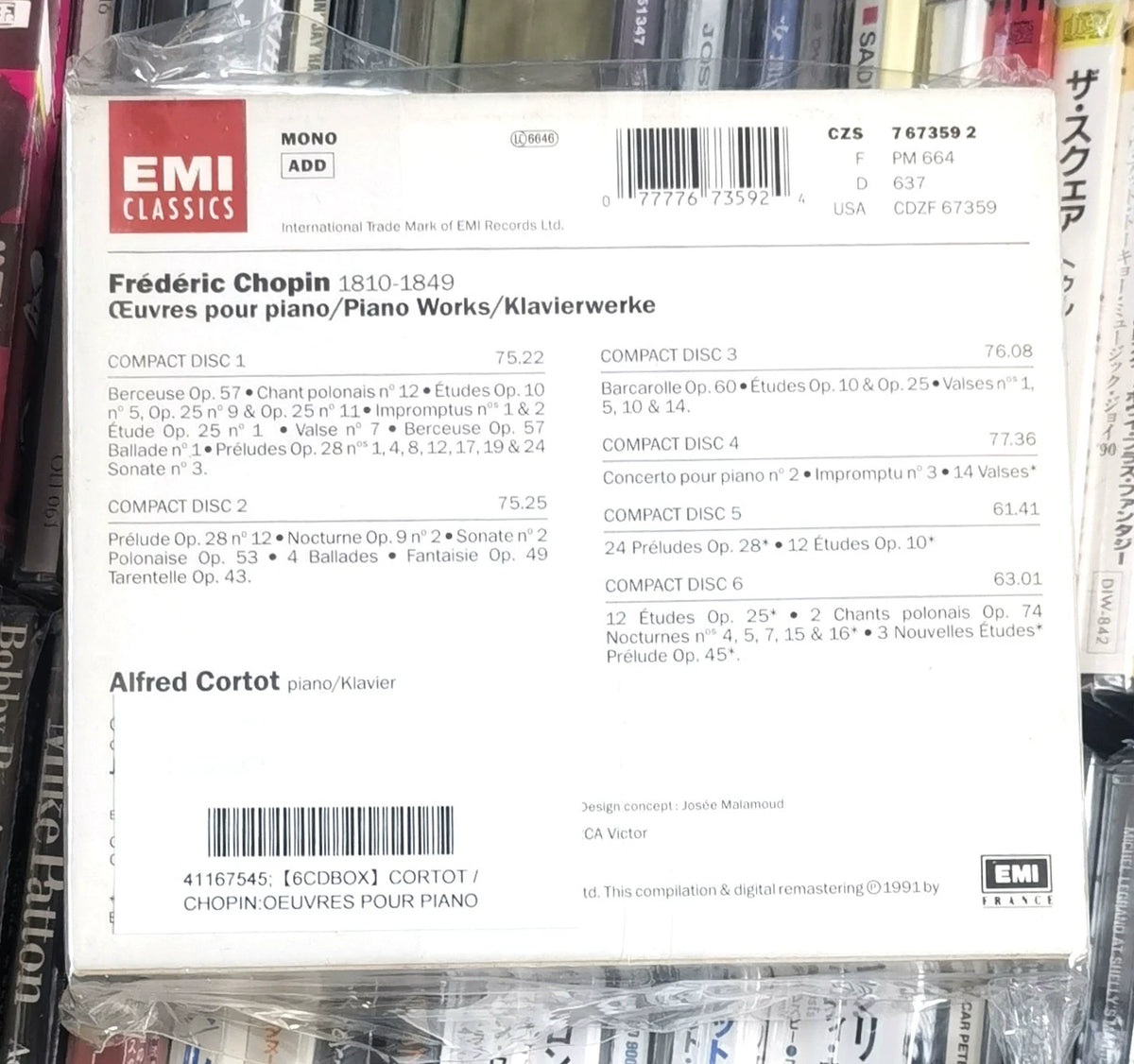 Alfred Cortot – Chopin: Oeuvres pour Piano – EMI Classics 6CD Box Set