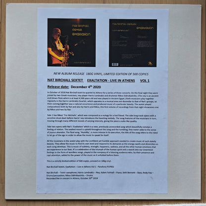 Nat Birchall Sextet – Live in Athens Vol. 1 White-Label Test-Pressing Vinyl LP