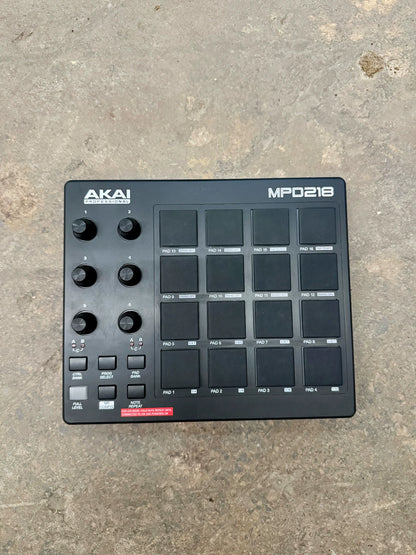 Akai MPD218 – Black & Red MIDI Pad Controller – actual item photograph 1