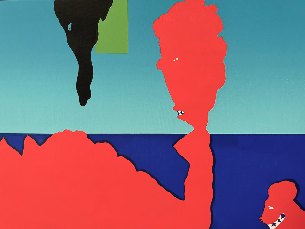 T. Abe – Red and Blue Creatures, Numbered Screenprint