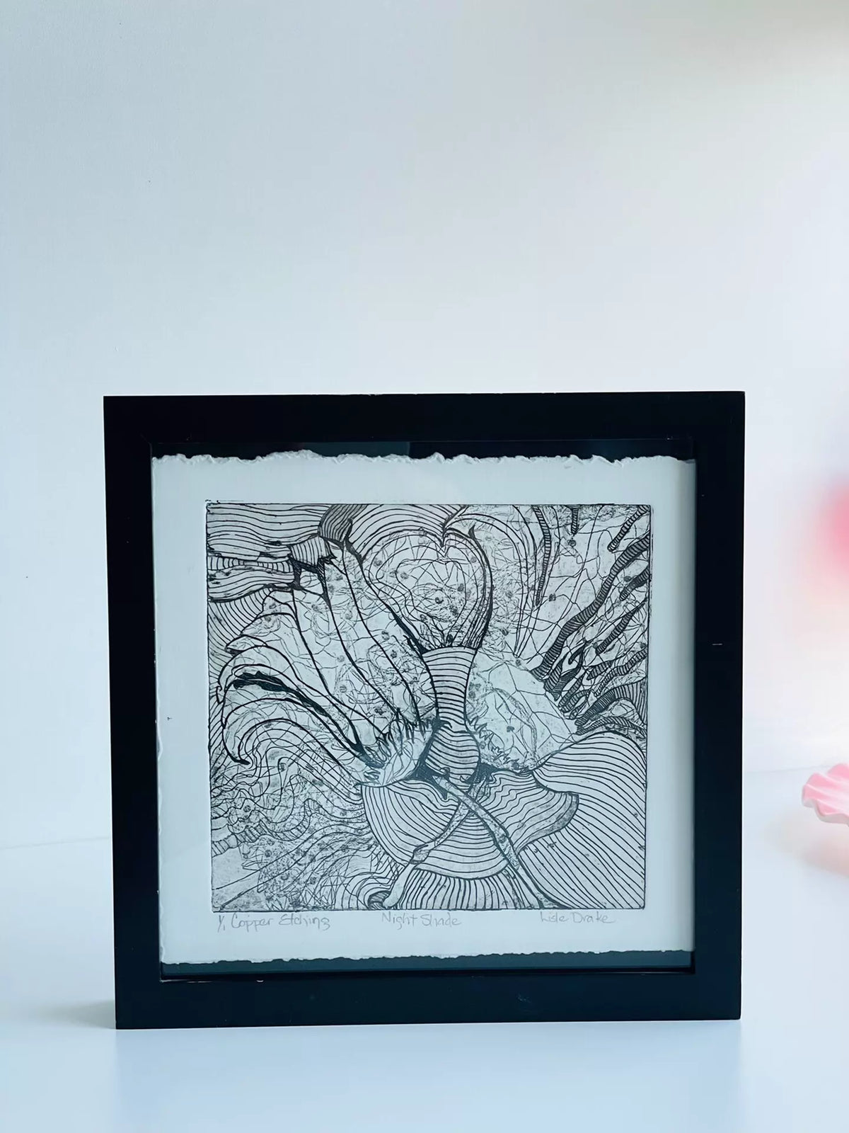 Lisle Drake – Night Shade – Framed Etching – actual item photograph 2
