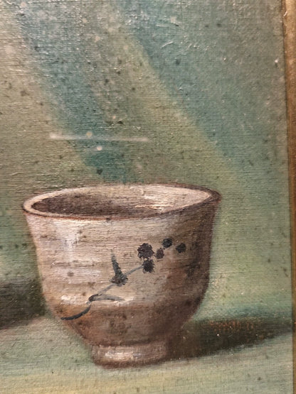 Ceramic Jar and Mandarin – Framed Oil Painting