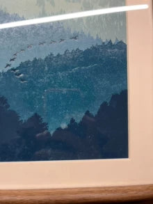 Bowen 空谷 / Empty Valley — Framed Reduction Woodcut