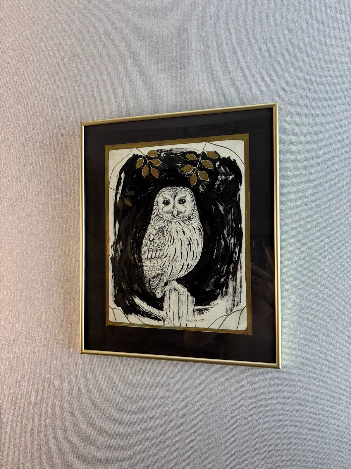 Owl Among Branches – Japanese Framed Print – actual item photograph 3