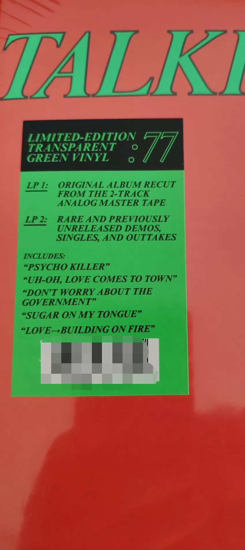 Talking Heads – 77 – Green Transparent Expanded Vinyl (2LP)