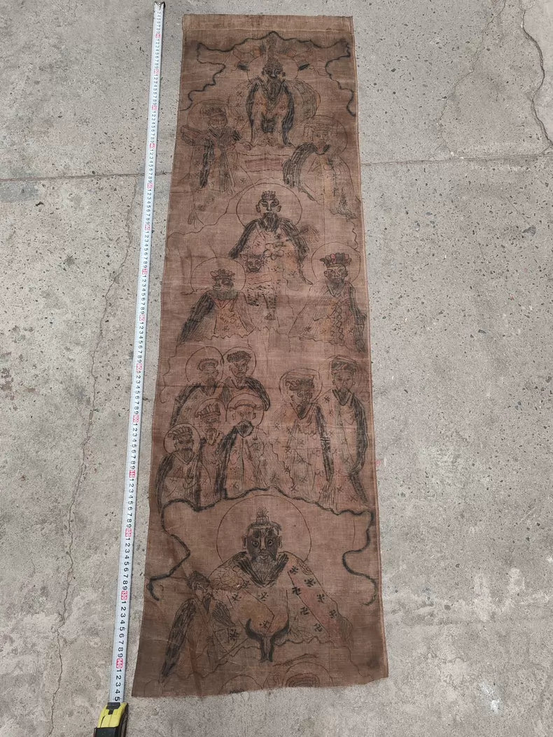 Antique Taoist Immortal Figure Cloth Painting — main view