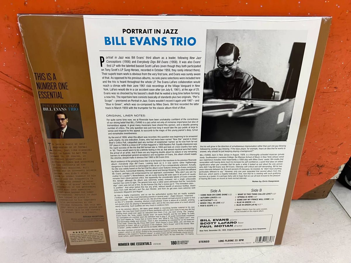 Bill Evans – Portrait in Jazz – 180g LP – actual item photograph 2