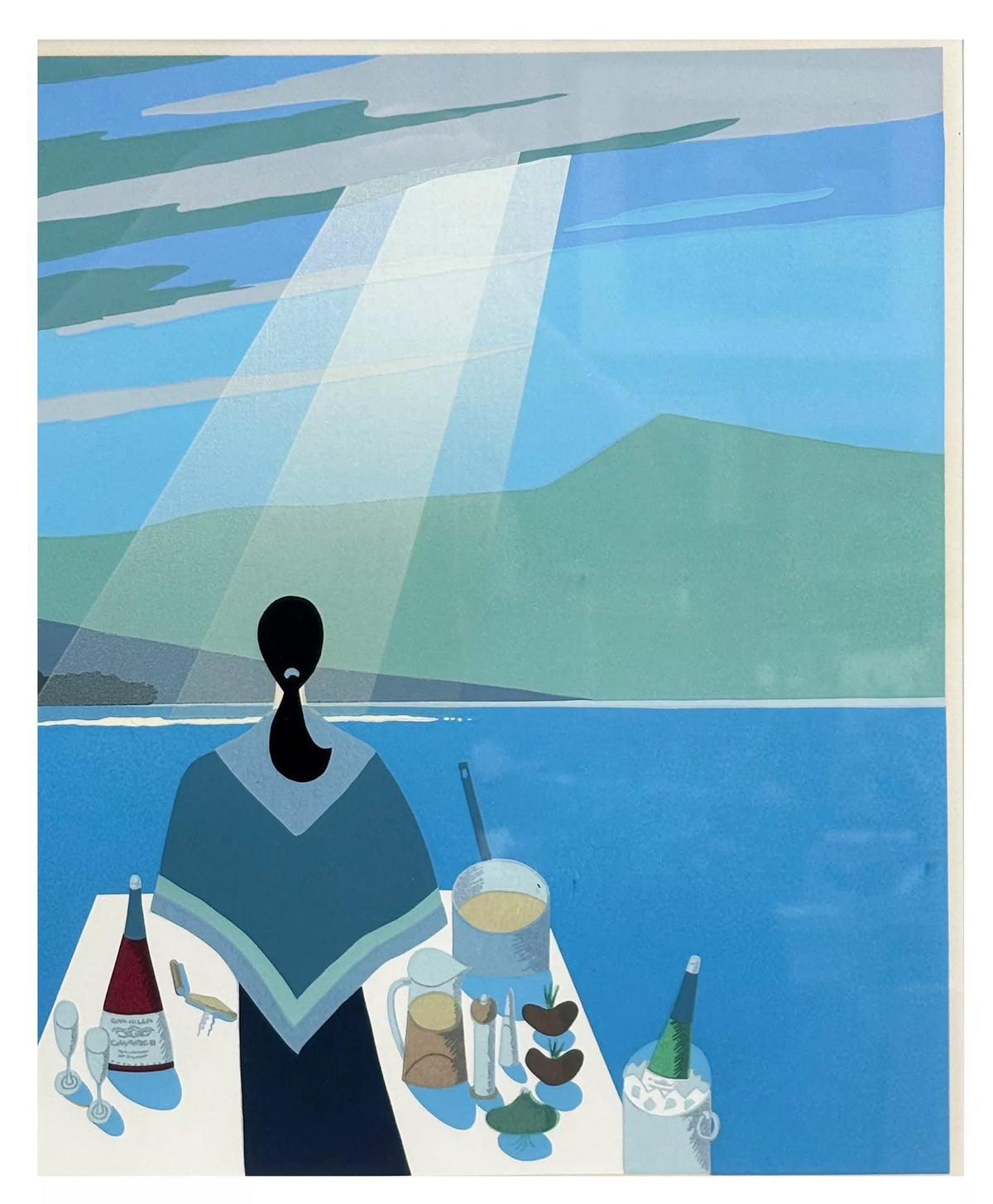 Hirano – Lakeside Terrace – Signed Framed Screenprint 195/300 – detail 7