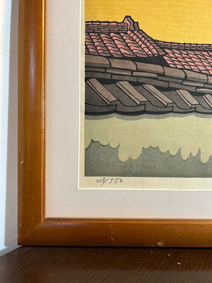 Katsuyuki Nishijima – Japanese Rooftops – Signed Framed Woodcut