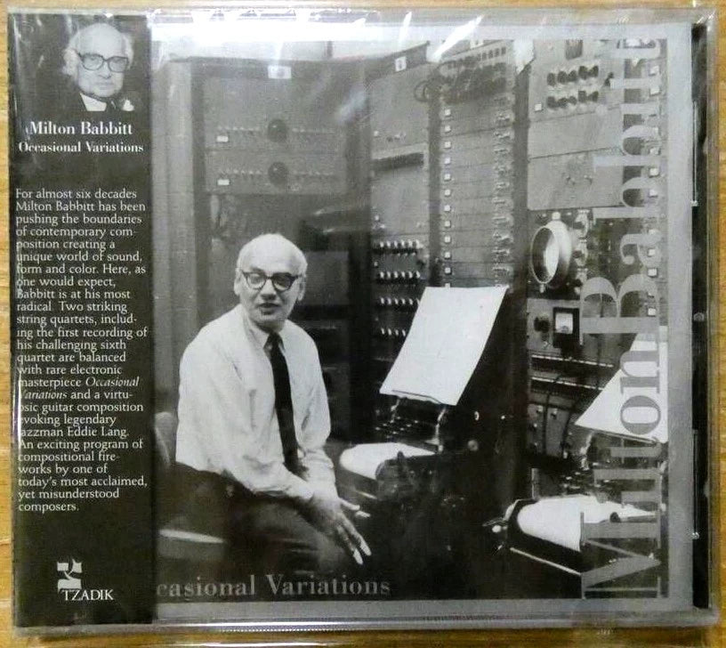 Milton Babbitt – Occasional Variations – Tzadik CD (Sealed)