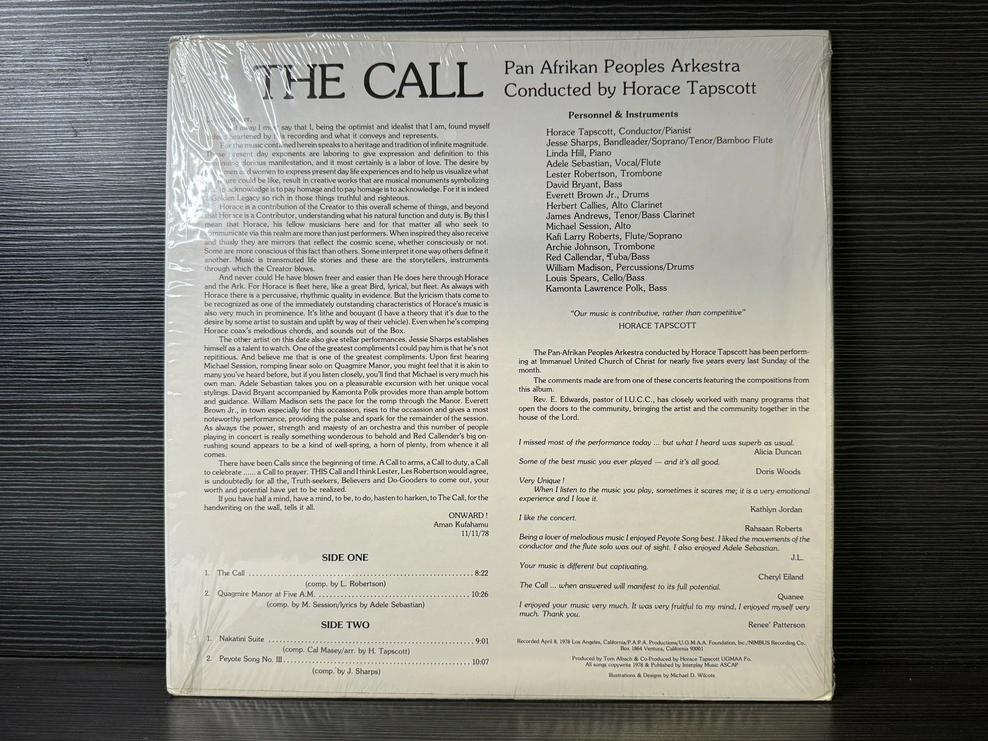 Horace Tapscott – The Call 1978 First-Press Vinyl LP