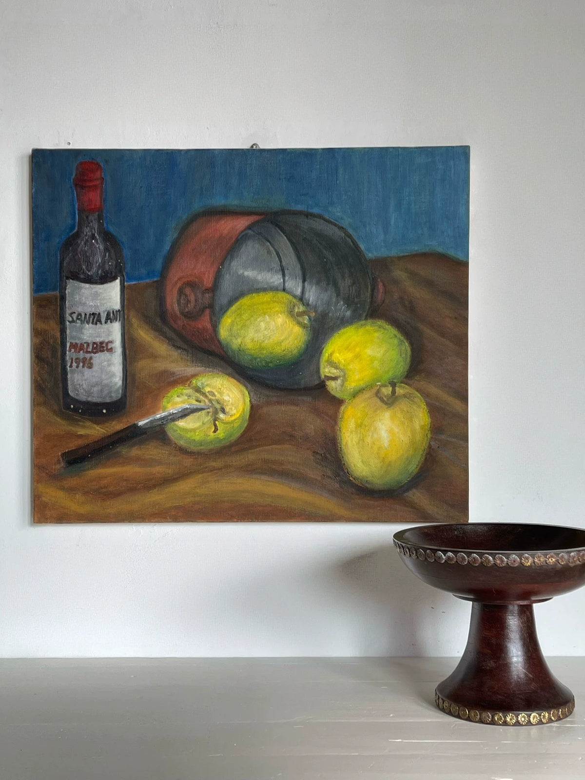 Lemons and Wine Bottle – Unframed Still Life