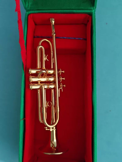 Miniature Metal Trumpet — 12cm Decorative Model
