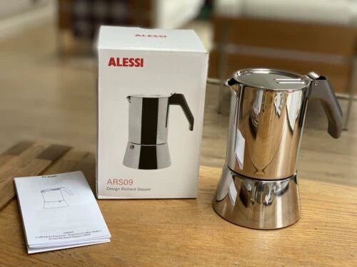 Alessi / Richard Sapper – ARS09 Three-Cup Stainless-Steel Moka Pot — original seller image