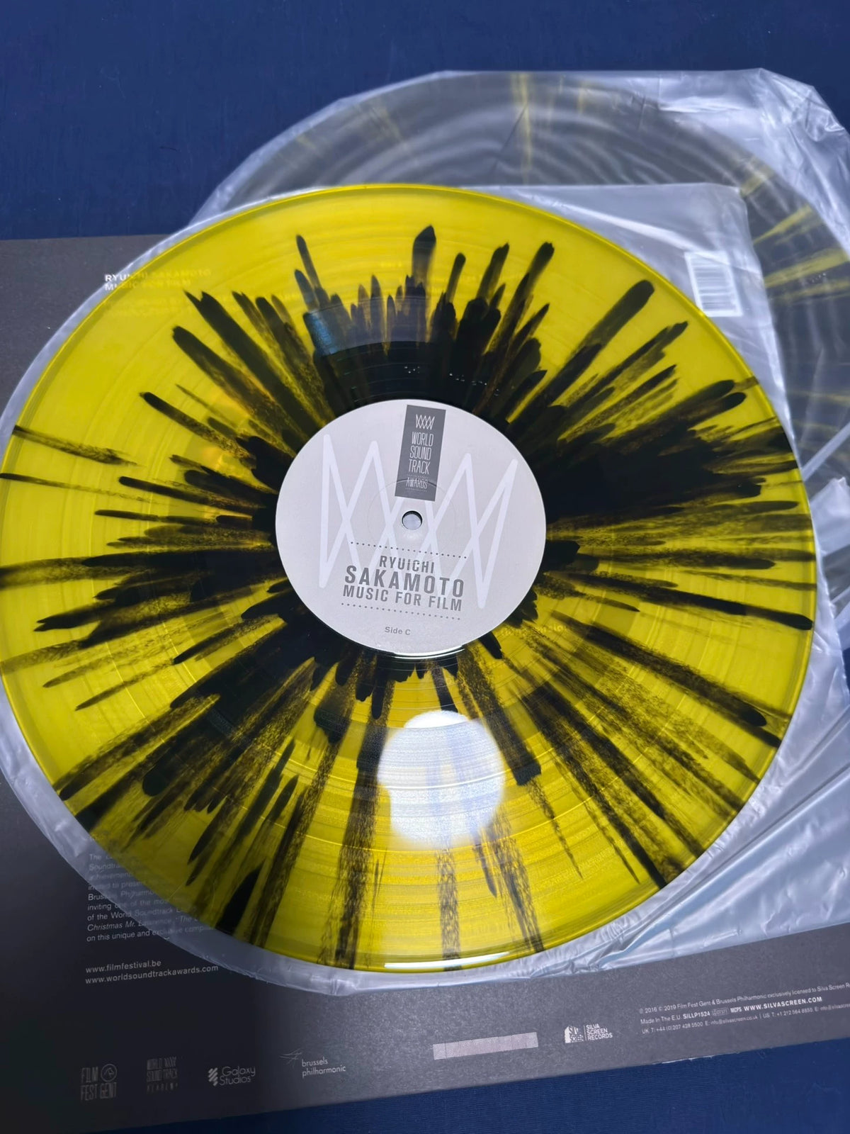 Ryuichi Sakamoto – Music for Film – Yellow Splatter 2LP – actual item photograph 3