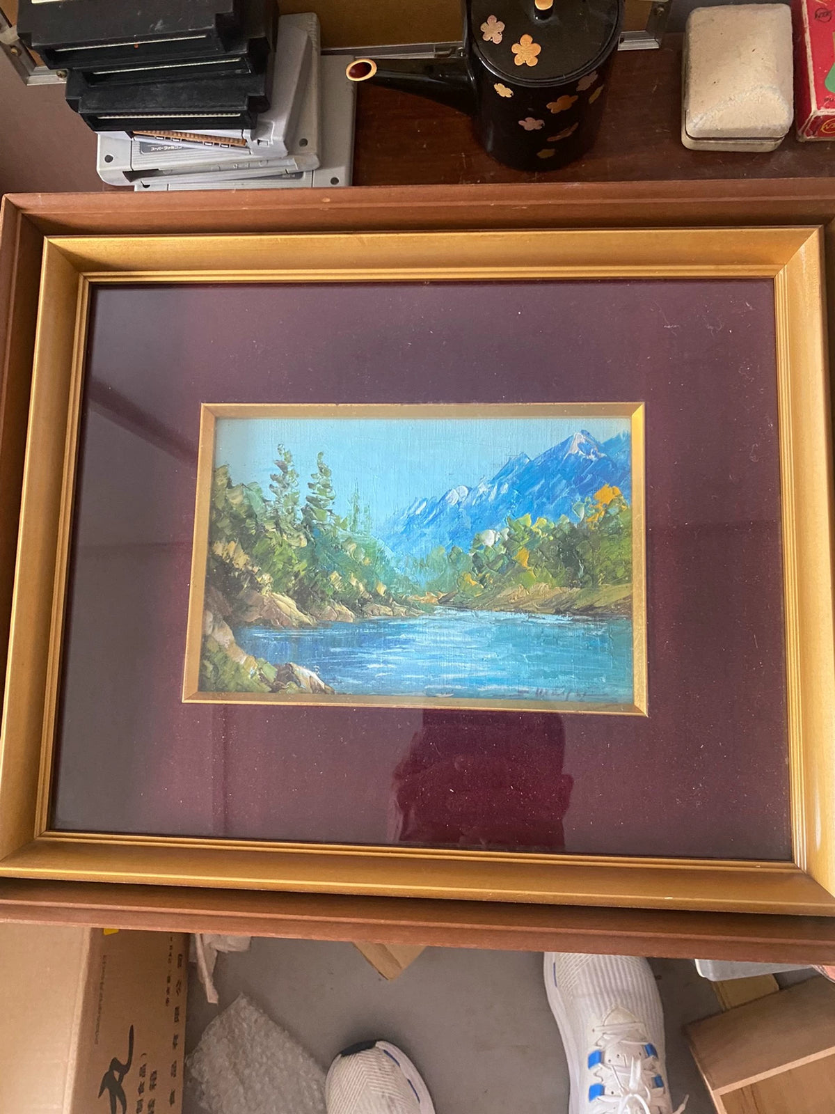 Mountain River Landscape – Framed Painting