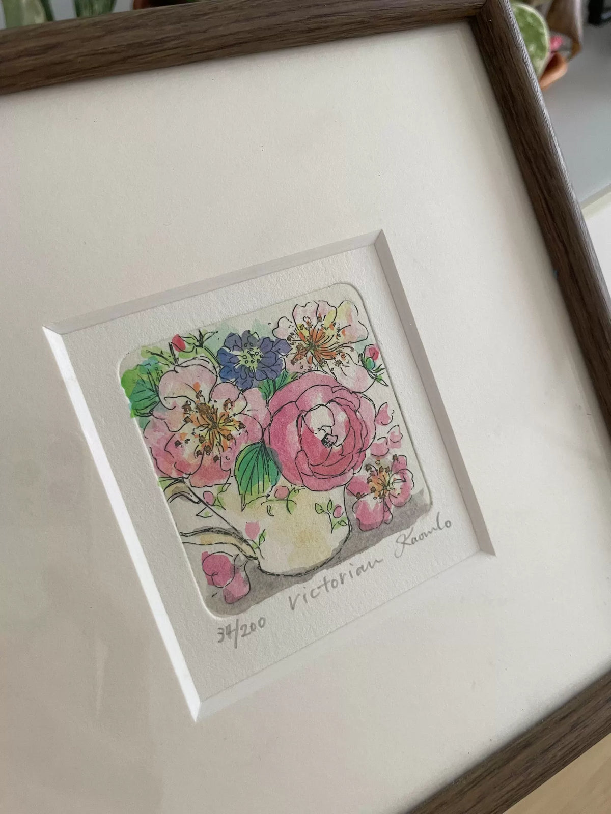Victorian Bouquet – Framed Floral Print 34/200 – actual item photograph 2