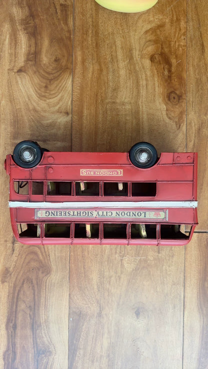British Double-Decker Bus – Vintage-Style Metal Model – actual product photo 4