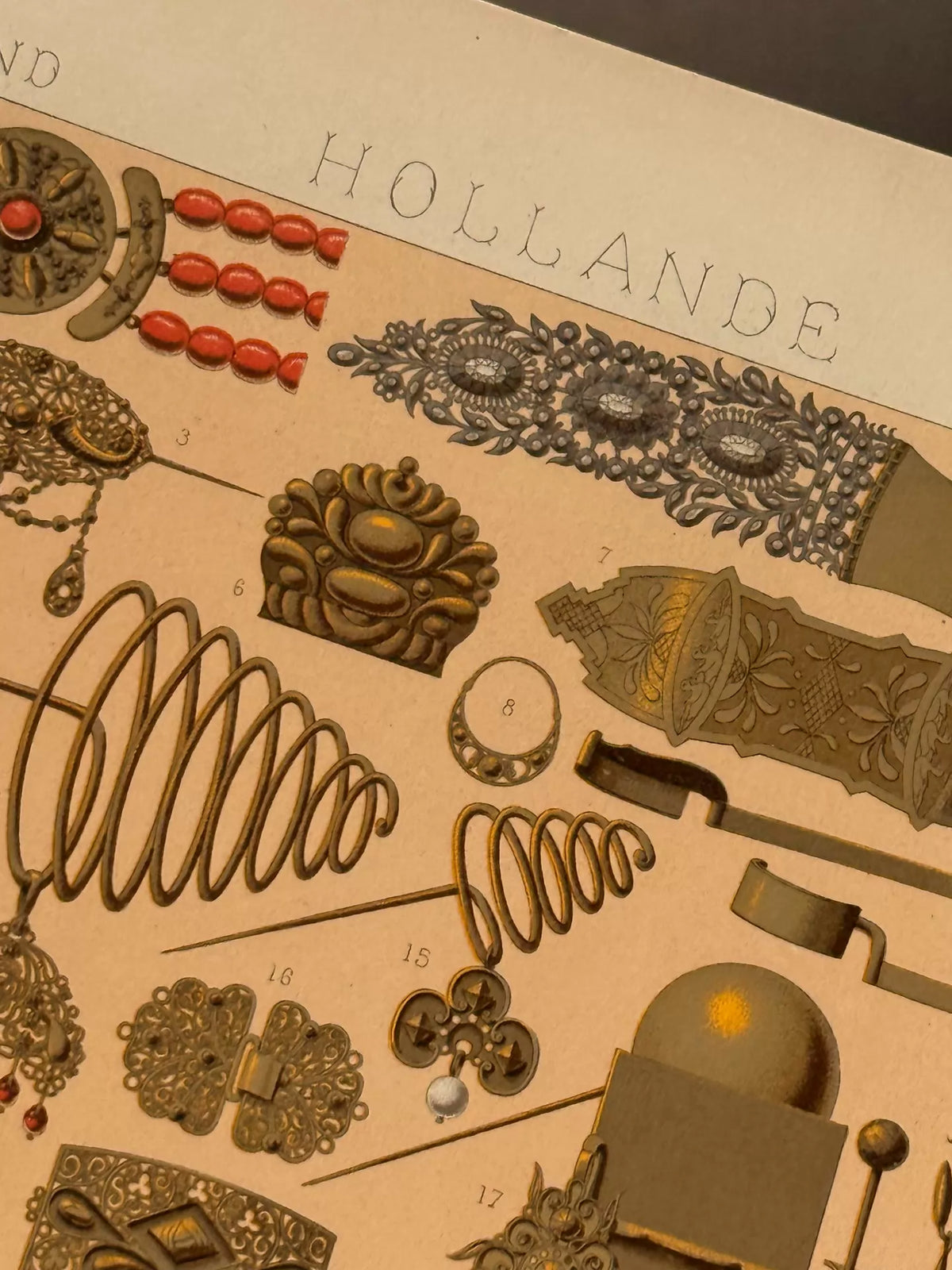 Auguste Racinet – Holland, Costume and Jewellery Colour Print – actual item photograph 2