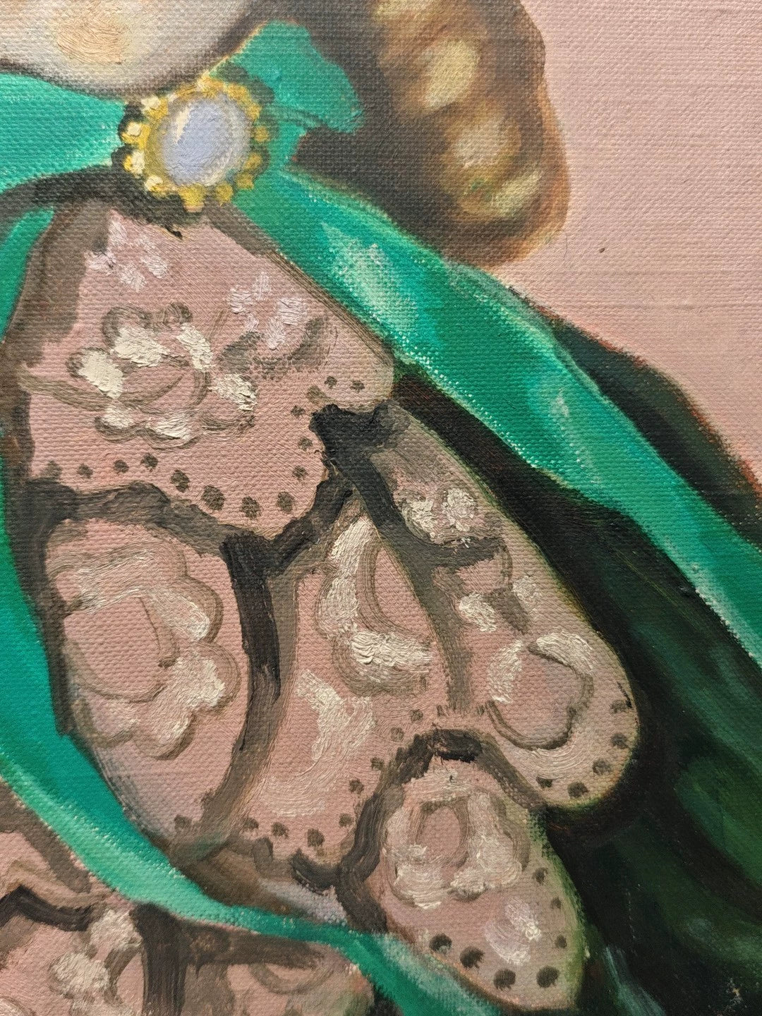 Issey – Doll Portrait, Framed Oil Painting, 1991