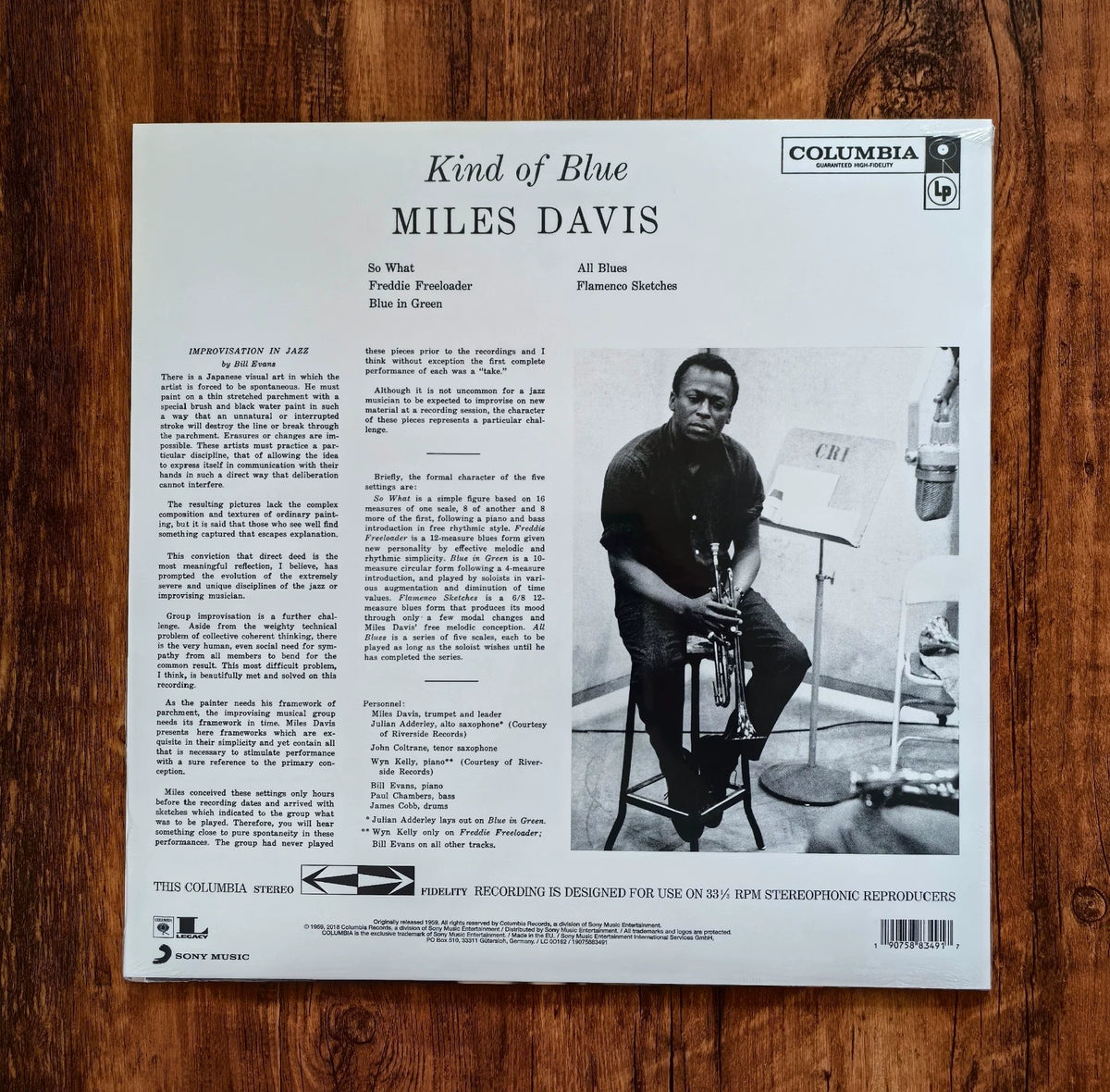 Miles Davis – Kind of Blue – Blue Vinyl LP – actual item photograph 2