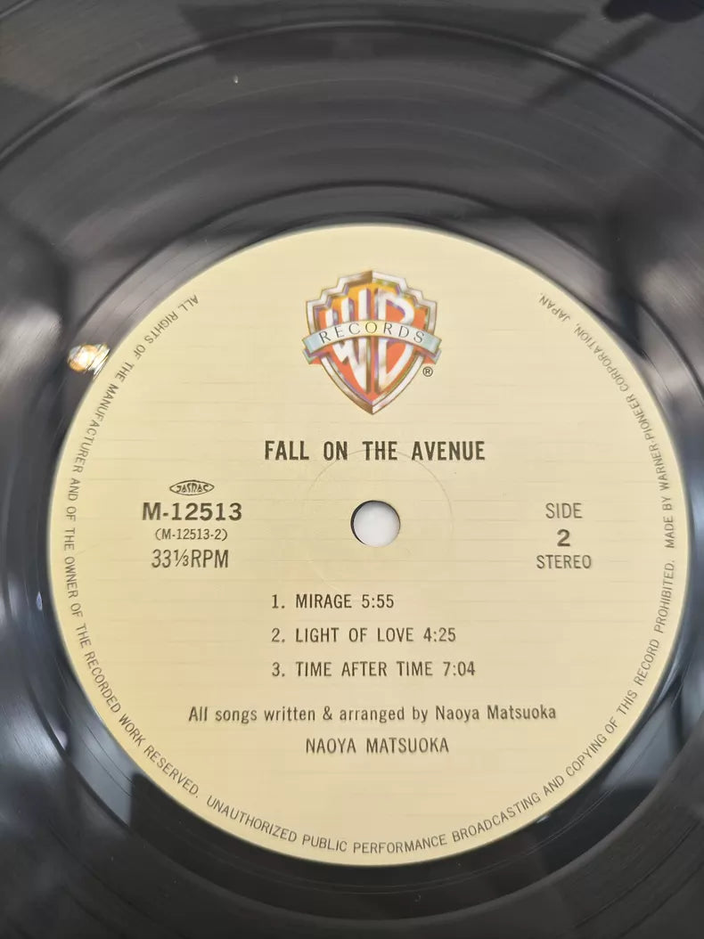 Naoya Matsuoka – Fall on the Avenue 1982 Japanese Vinyl LP — detail 4