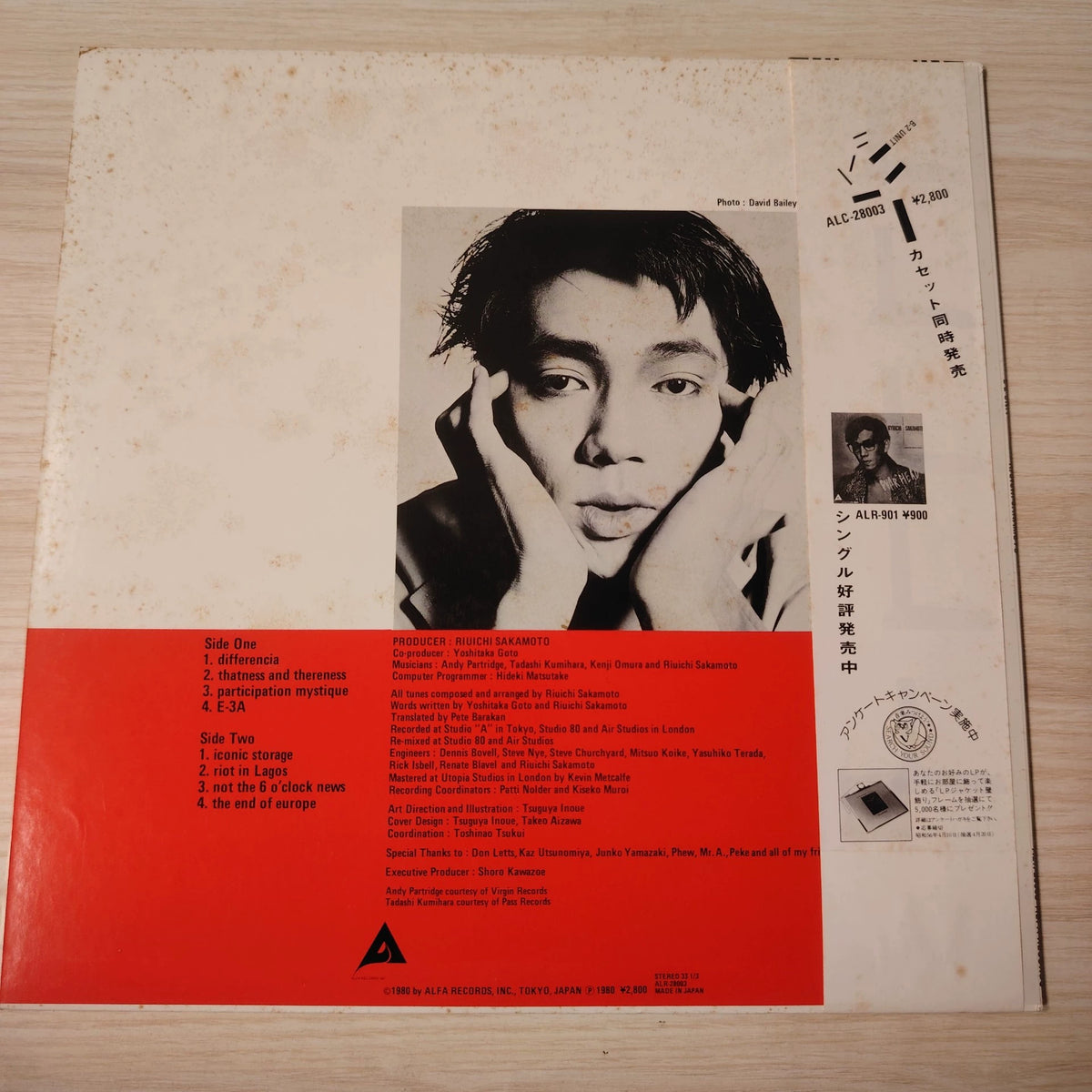 Ryuichi Sakamoto – B-2 Unit – 1980 Japanese LP – actual item photograph 2