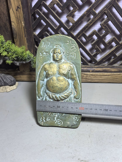 Sumo Wrestler – Japanese Metal Relief with Stand – detail 8