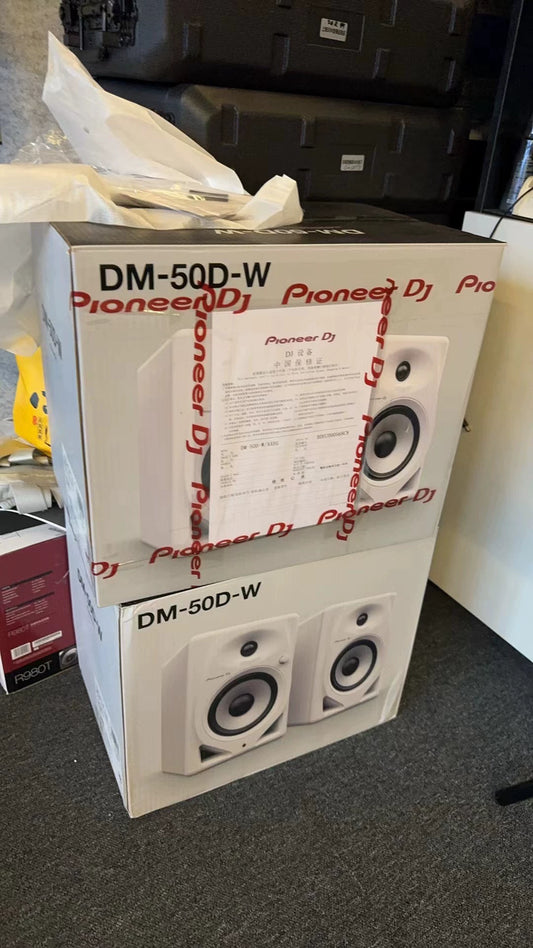 Pioneer DJ DM-50D-W – White Monitor Speaker Pair, New
