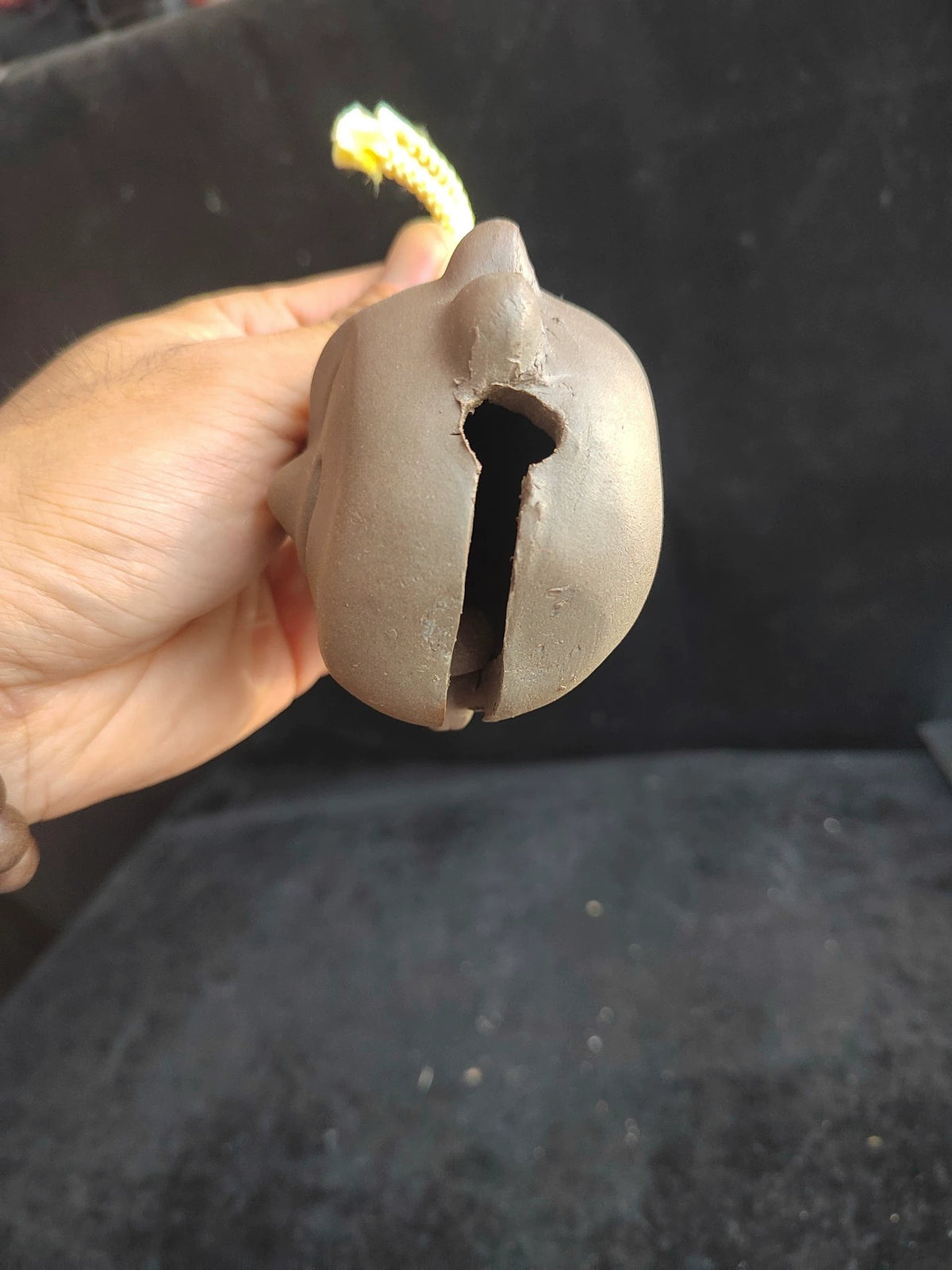 Terracotta Face Bell – Decorative Ceramic Object – photo 2