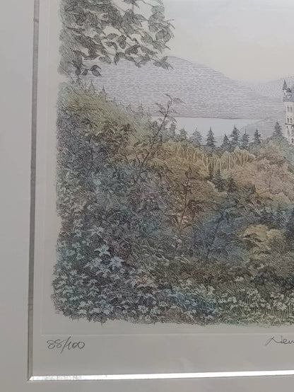 織田義郎 – Signed Framed Landscape Etching