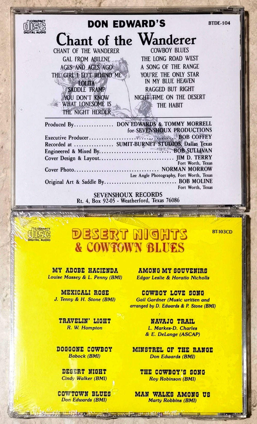Don Edwards – Chant of the Wanderer + Desert Nights and Cowtown Blues – US 2CD Bundle