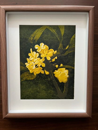 Bowen Botanical Series II — Framed Reduction Woodcut