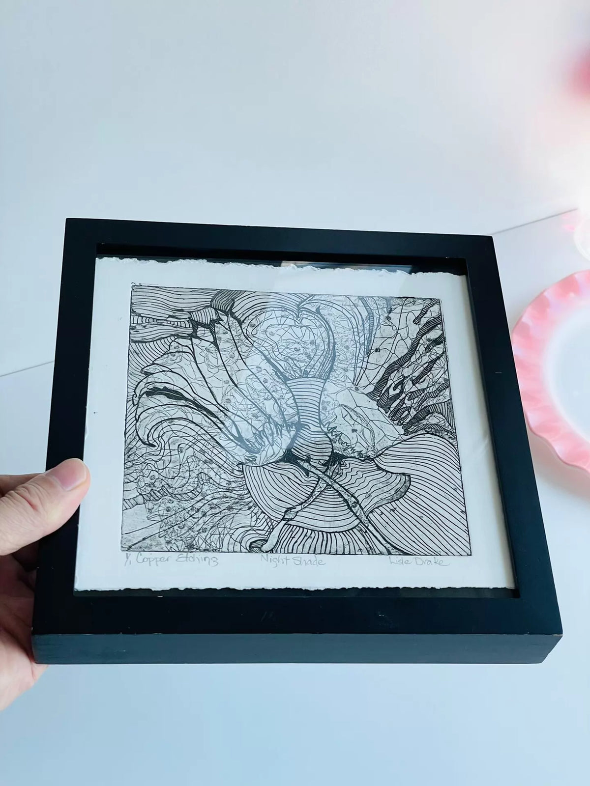 Lisle Drake – Night Shade – Framed Etching – actual item photograph 5