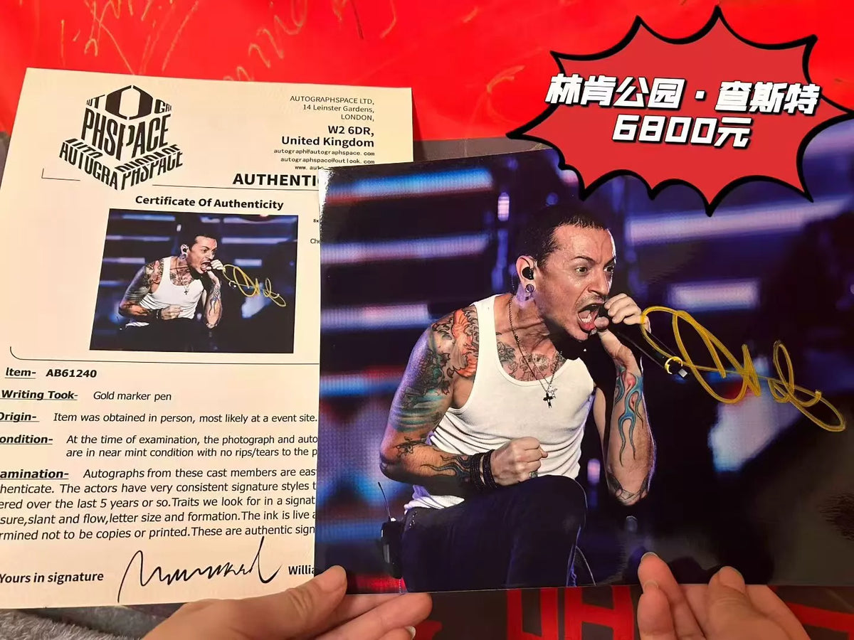 Chester Bennington – Signed Photograph with Certificate — front view