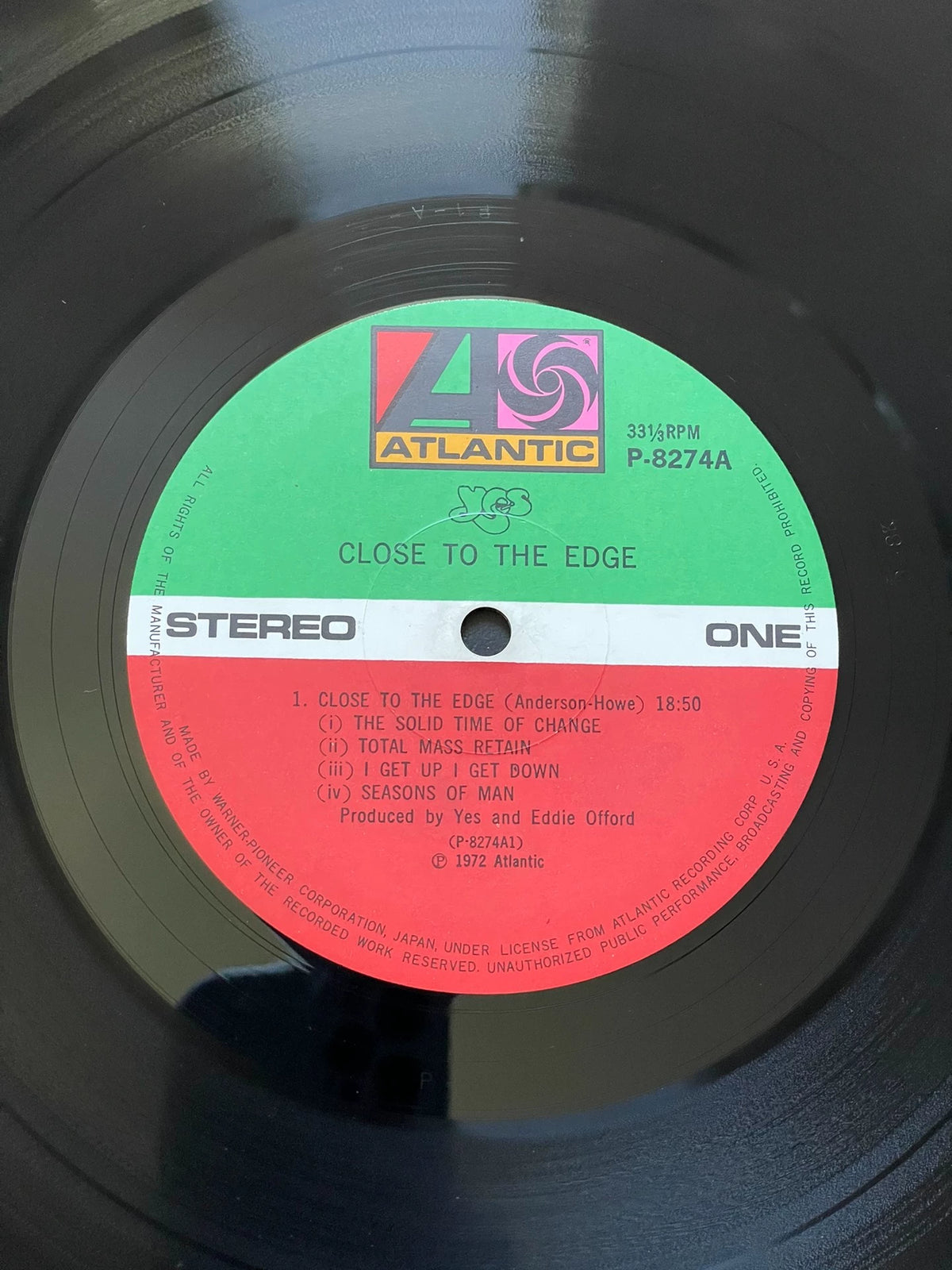 Yes – Close to the Edge – Japanese Vinyl LP, P-8274A – detail 5
